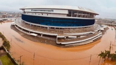 Photo of Impresionantes imágenes de estadios inundados en Brasil